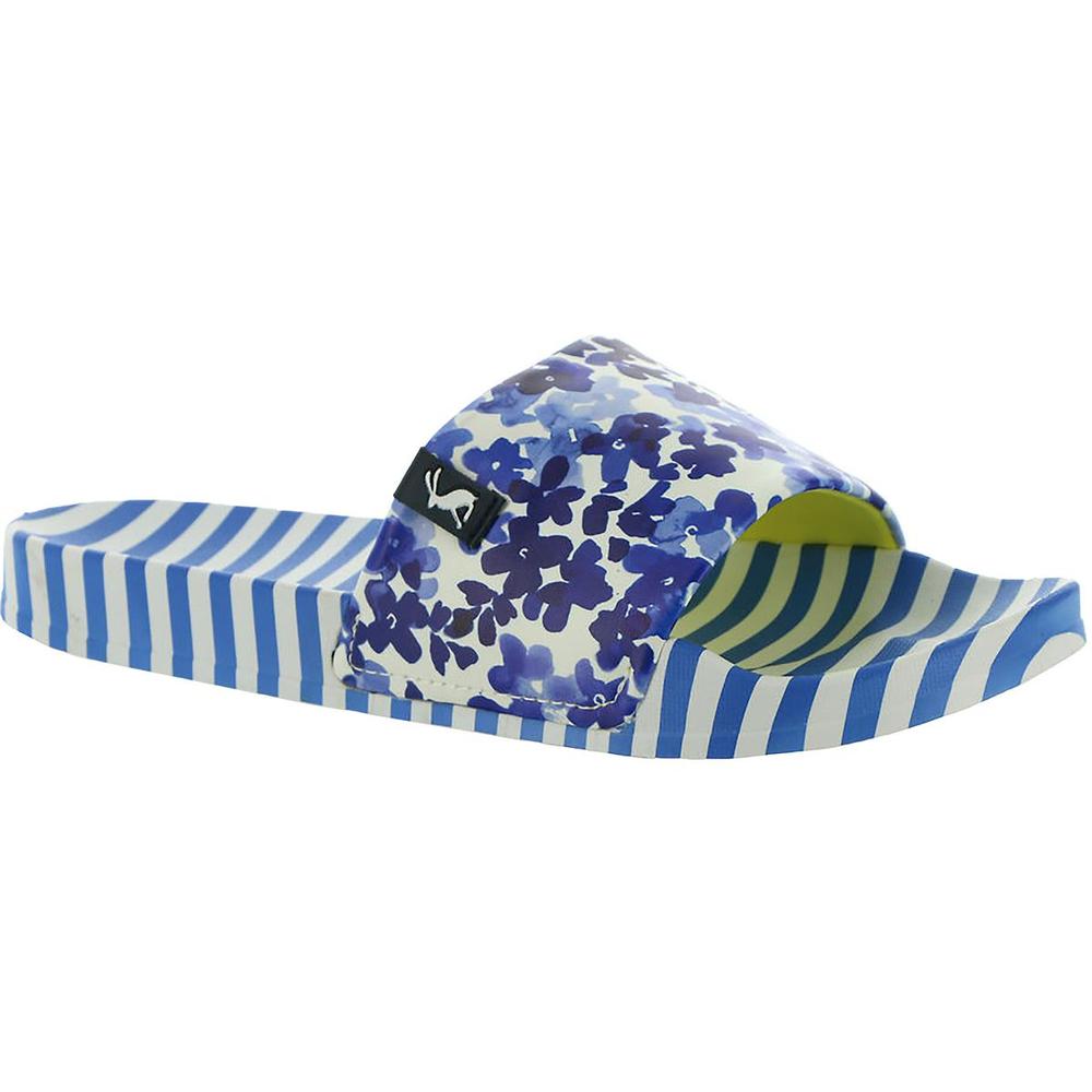 Joules Womens Poolside     Blue Flats Slip On Lifestyle Slide Sandals Platforms